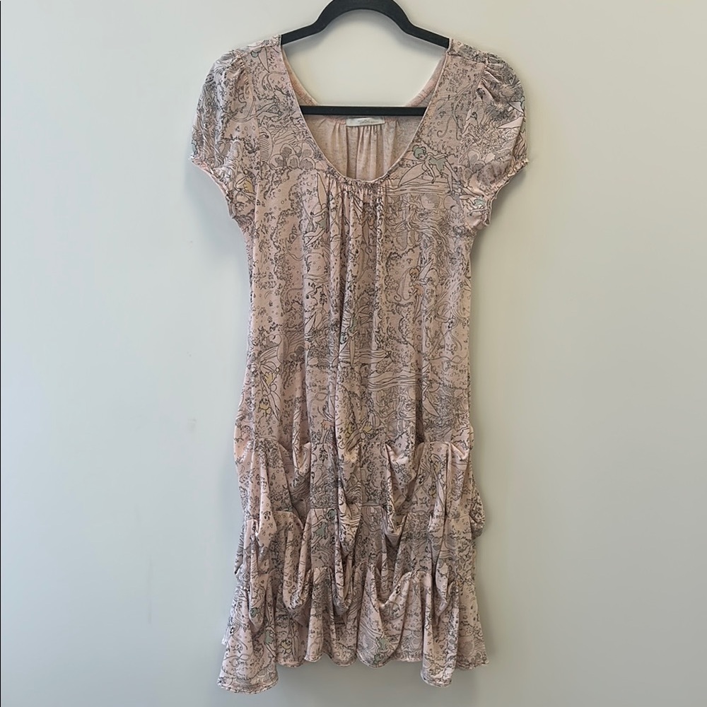 Disney Sz Medium Tinkerbell Ruffled Tiered Nightgown